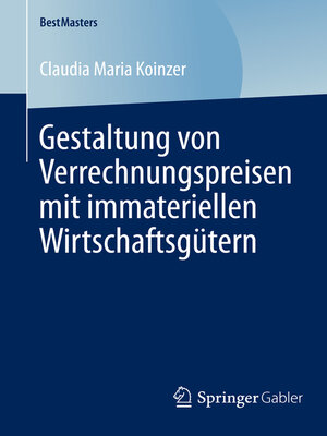 cover image of Gestaltung von Verrechnungspreisen mit immateriellen Wirtschaftsgütern